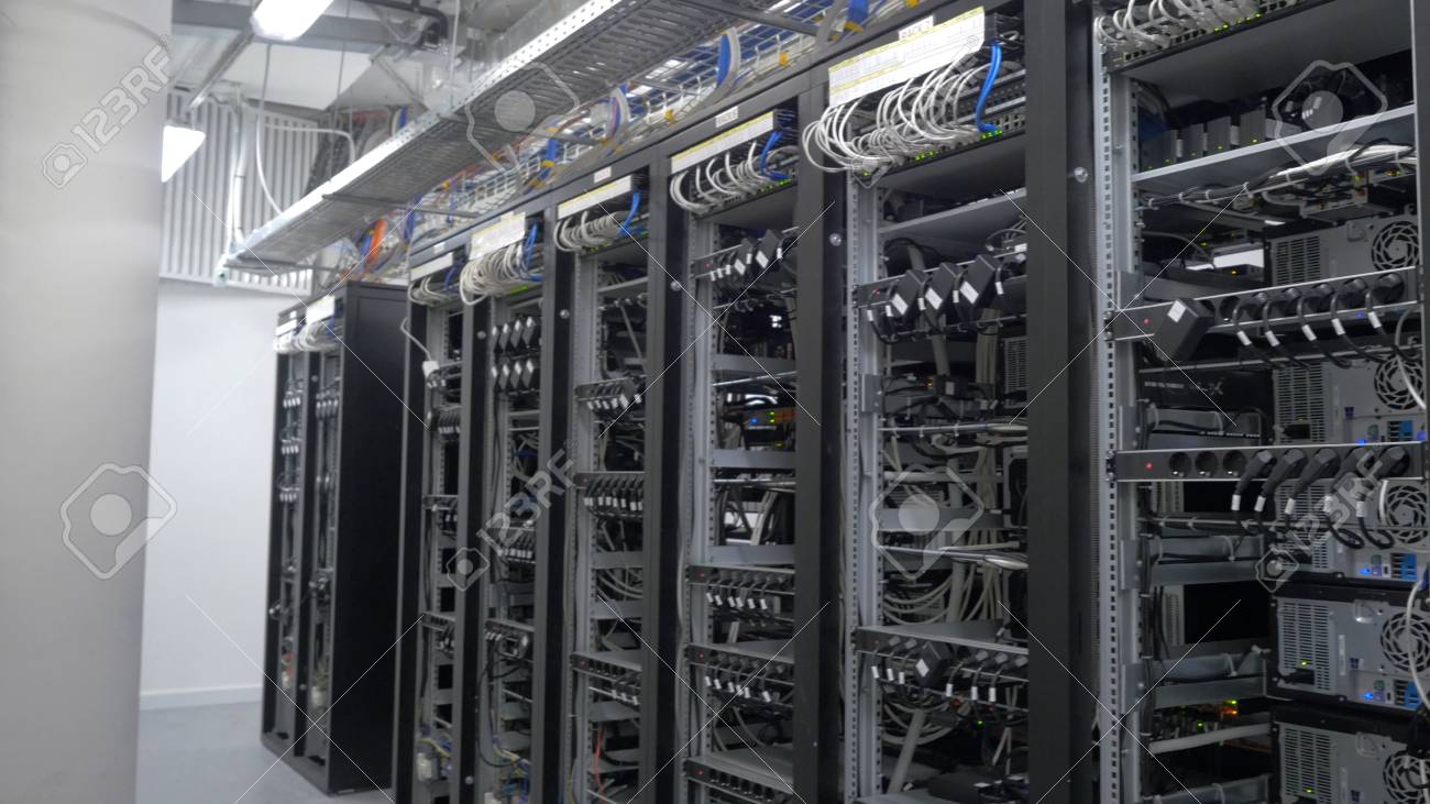 Device For Mining Crypto Currency Row Of Bitcoin Miners Set - 